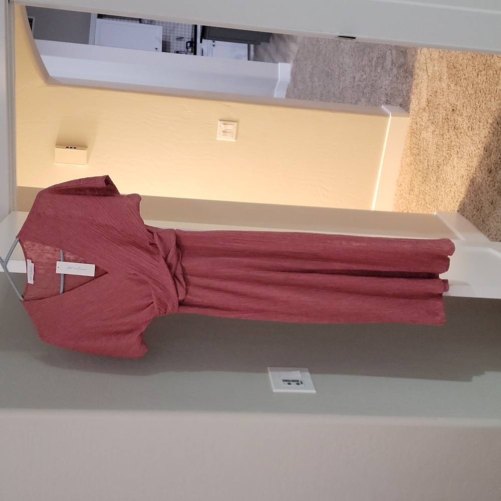 All in favor mauve pink womens small midi dress. New with tags